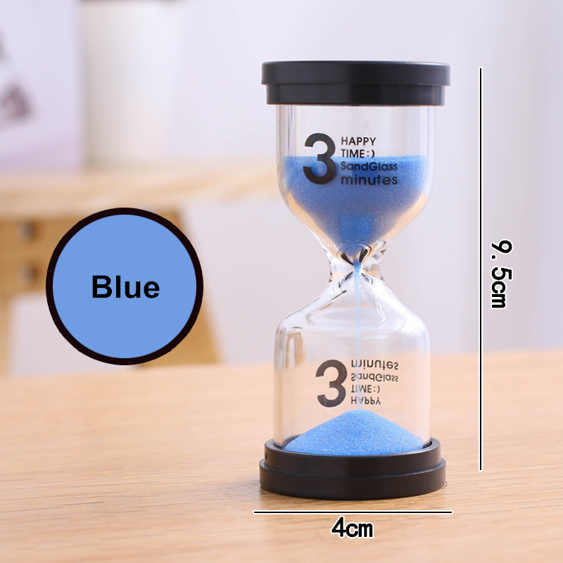 Hourglass 1/3/5/10/15/30 Minutes Hourglass 60 Minutes 45 Minutes Christmas Timer Home Decoration Dining Accessories C137: Blue  3 Minutes
