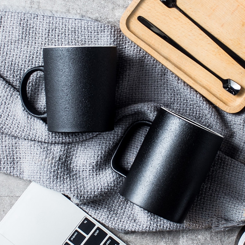 Nordisk luksus te kaffekrus til mand kontor sort keramisk kaffekop simpel vintage taza te vandflaske hjem  ba50mk