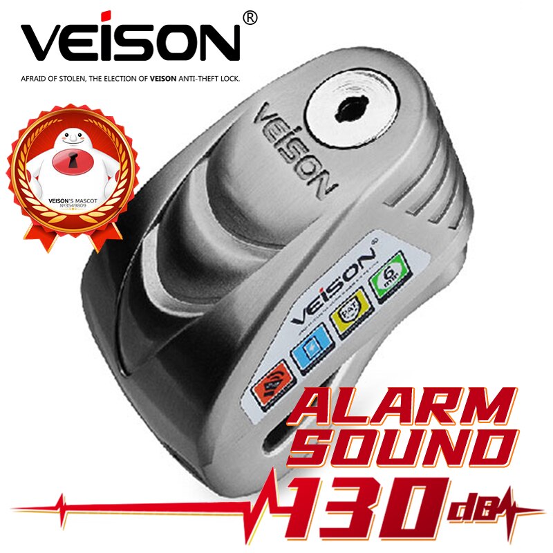 VEISON – alarme pour moto, cadenas étanche, pour Scooter, disque, antivol, accessoires