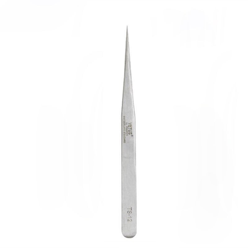 Vetus Ts Rvs Wimpers Pincet Anti-Statische Professionele Volumn Wimper Extension Wenkbrauw Make-Up Tool: TS12