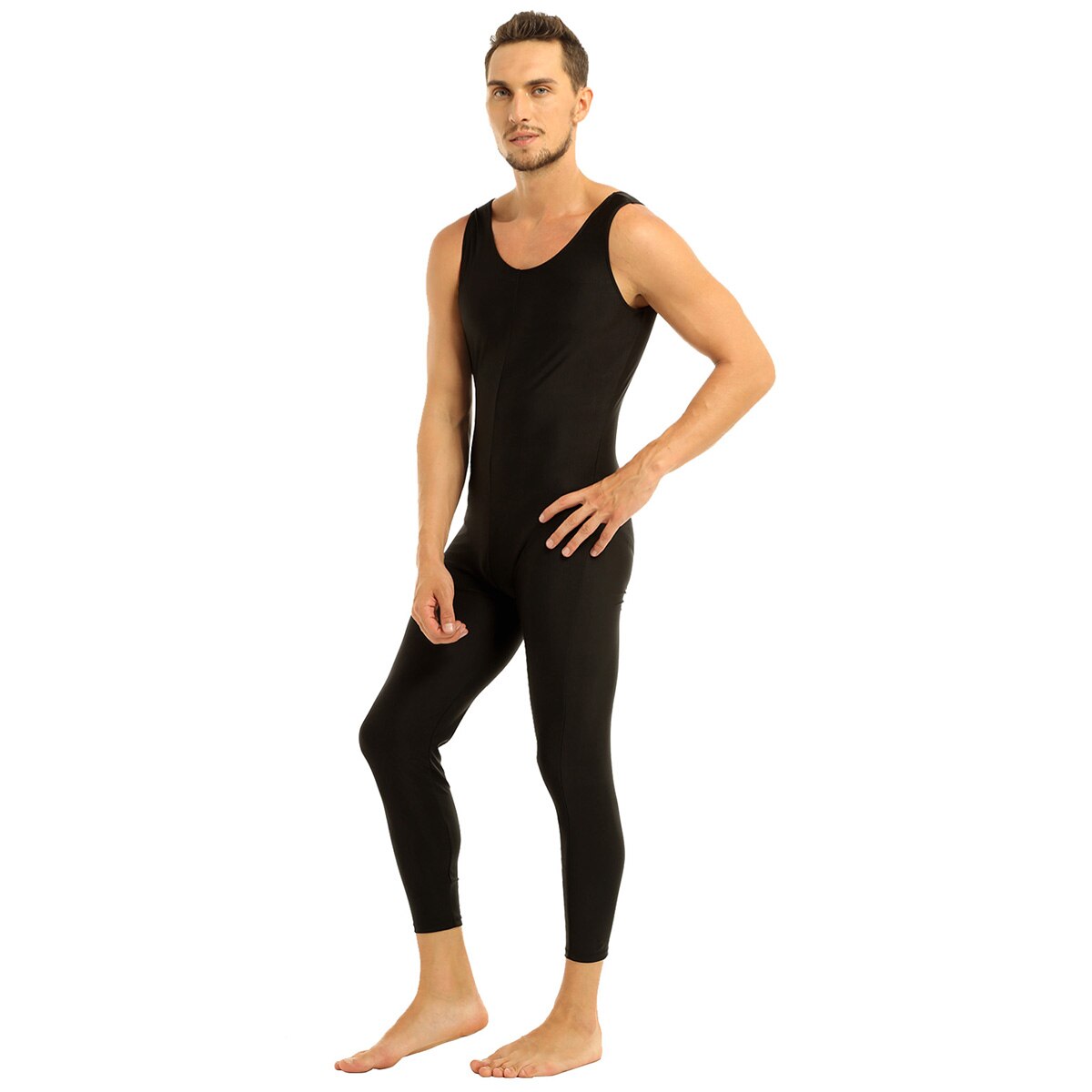 Body justaucorps en Lycra pour hommes, collants sans manches, gilet de danse, Teddy, sport, Unitard, combinaison, danse