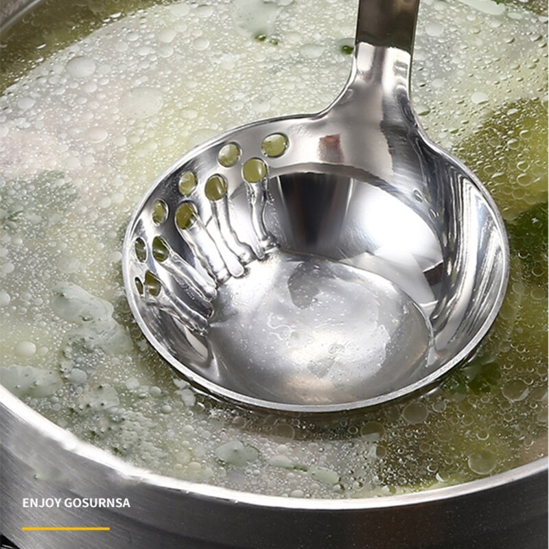 Passoire à Double usage en acier inoxydable 896A 201, cuillère à soupe de cuisine, casserole chaude, ustensiles de cuisine à Long manche suspendu