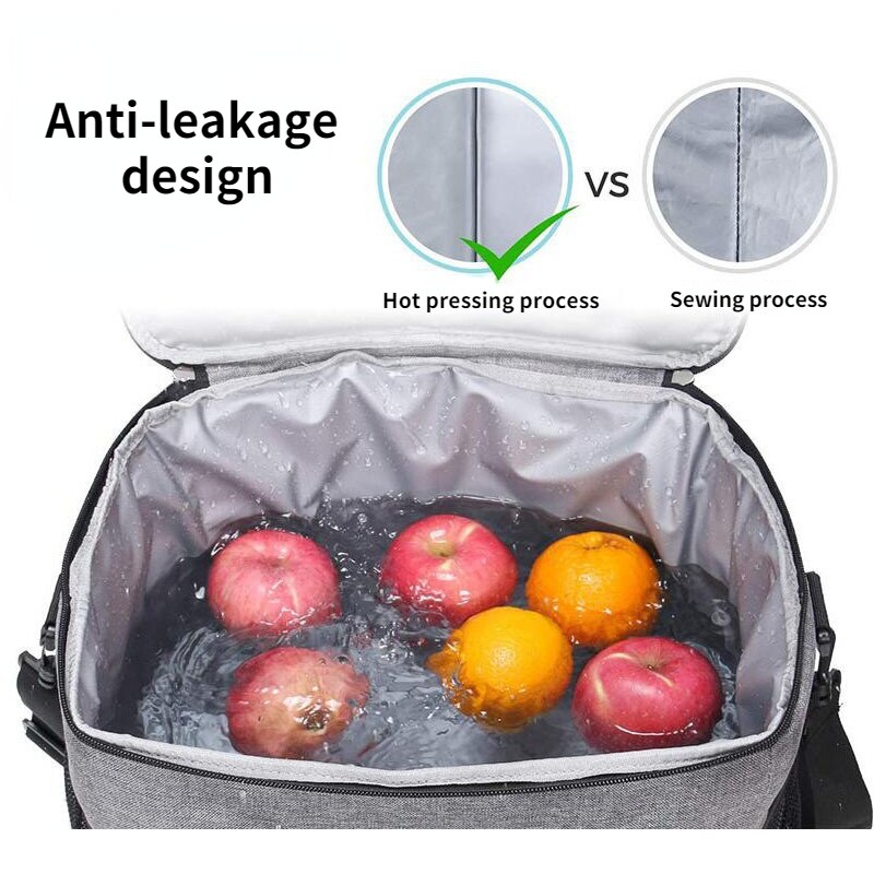 Large Insulated Lunch Box Bag Leak-proof Cooler Bag Lunch Tote for Men Women Picnic Travel Waterproof Dinner Wine Bag Cooler Box
