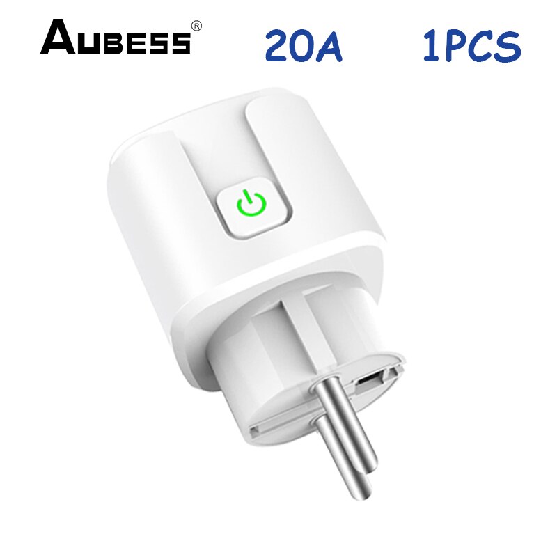 Wifi Smart Plug Eu 16A 20A Smart Socket Met Power Monitor Timing Functie Tuya Smart Leven App Controle Voor Alexa google Thuis: 20A 1PCS