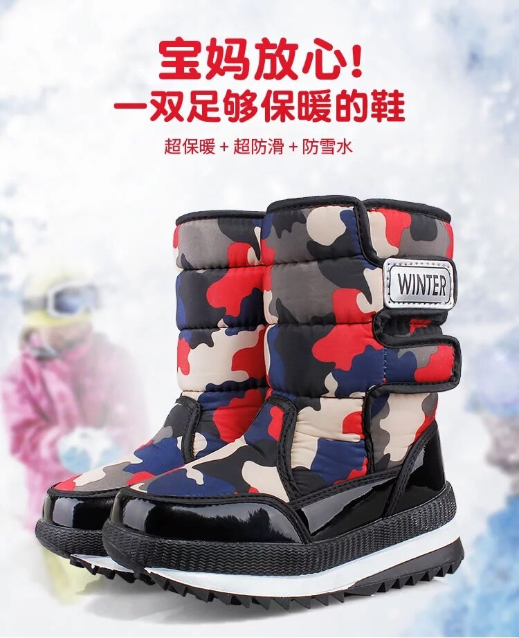 Jongens Laarzen Kinderen Snowboots Voor Jongens Sneakers Winter Kids Snowboots Sport Lederen Kinderschoenen Meisjes