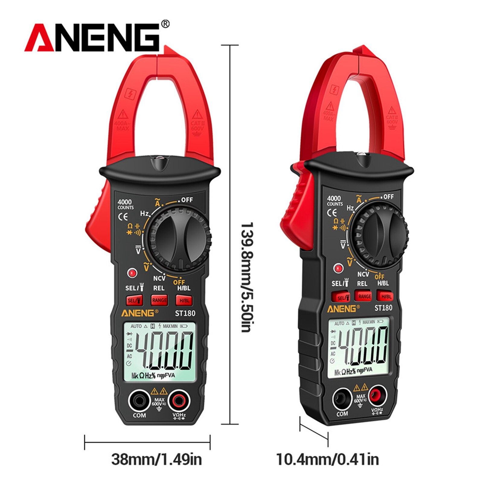 ANENG Clamp Meter AC and DC Current Multimeter 4000 Count Voltage Measurement Tester Ohmmeter Electrician Tools