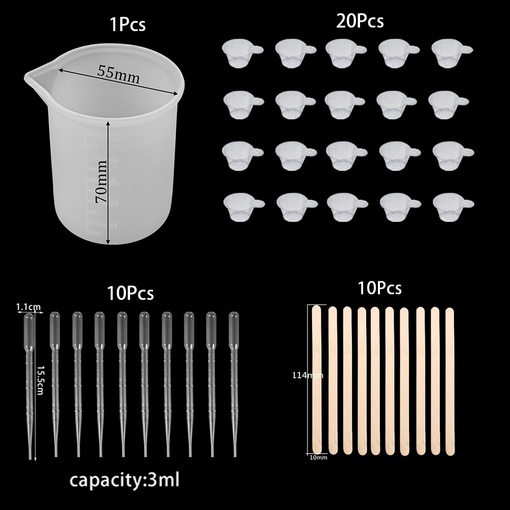 A5 a6 a7 diy-kristall-notizbuchhüllen-harzformen-uv-epoxid-silikonform-gießwerkzeugset zur herstellung handgefertigter transparenter bücher: Werkzeugset, 41 -teilig