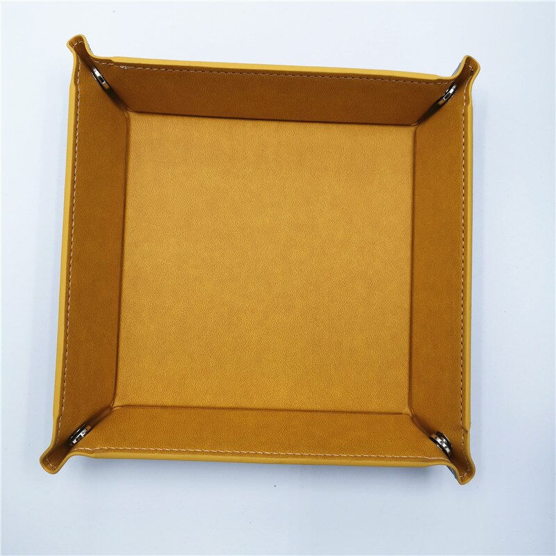 Pu lederen dobbelstenen rolplaat vierkante dobbelstenenplaat dobbelstenendoos voor tafelspellen dobbelstenen opslag.: 06