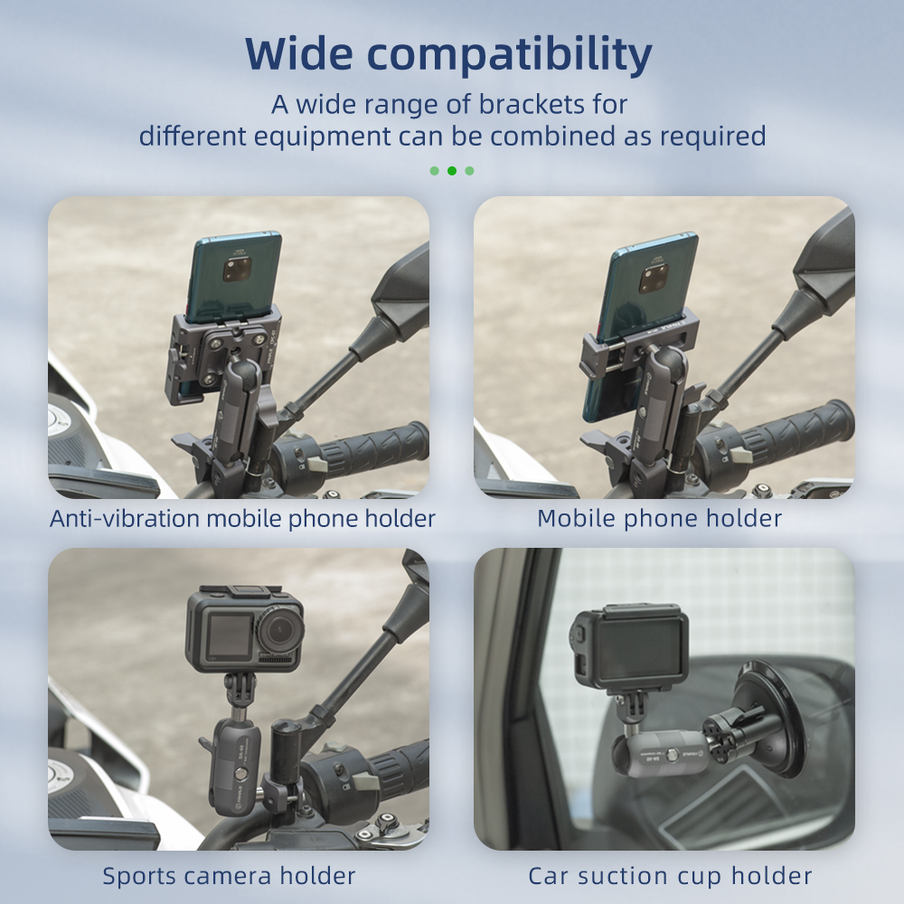 FANAUE Aluminum Alloy Double Socket Arm 25 mm/1 Inch Ball Head Holder Mount Clamp for Bicycle Motorcycle Camera for RAM MOUNTS