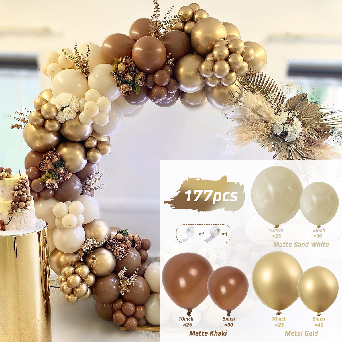 Kit de arco de guirnalda de Globos marrón café albaricoque, decoraciones para de cumpleaños y boda, suministros de Baby Shower para niños, Globos de látex: Verde oliva