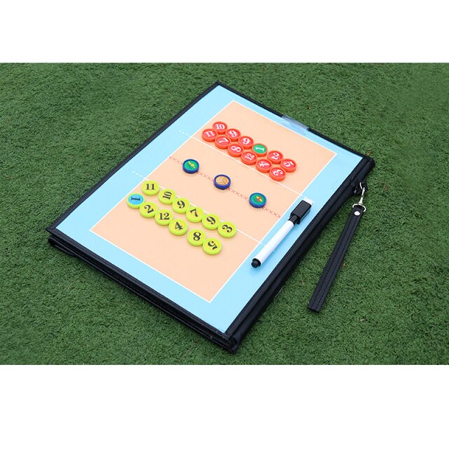 Tactical Board - PU Leather - Foldable - Basketball, Volleyball, Soccer Training Aid: Volleyball