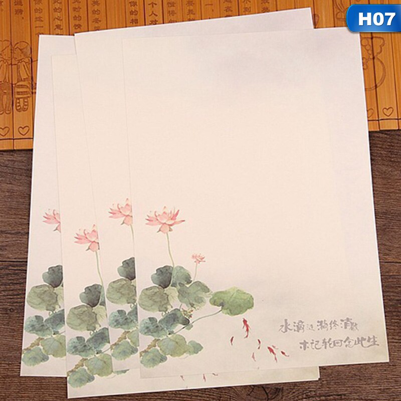 8 pçs/lote vintage retro estilo chinês antigo flor carta conjunto de papel papelaria carta almofada para escritório escola: H07