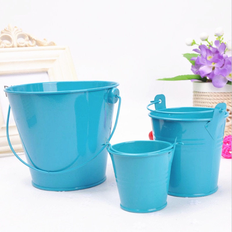 1pc 7.5*7.5*5.6cm blik spand jern tønde blik mini balje dekorative fustager anti-deform lyse solid holdbar boligindretning
