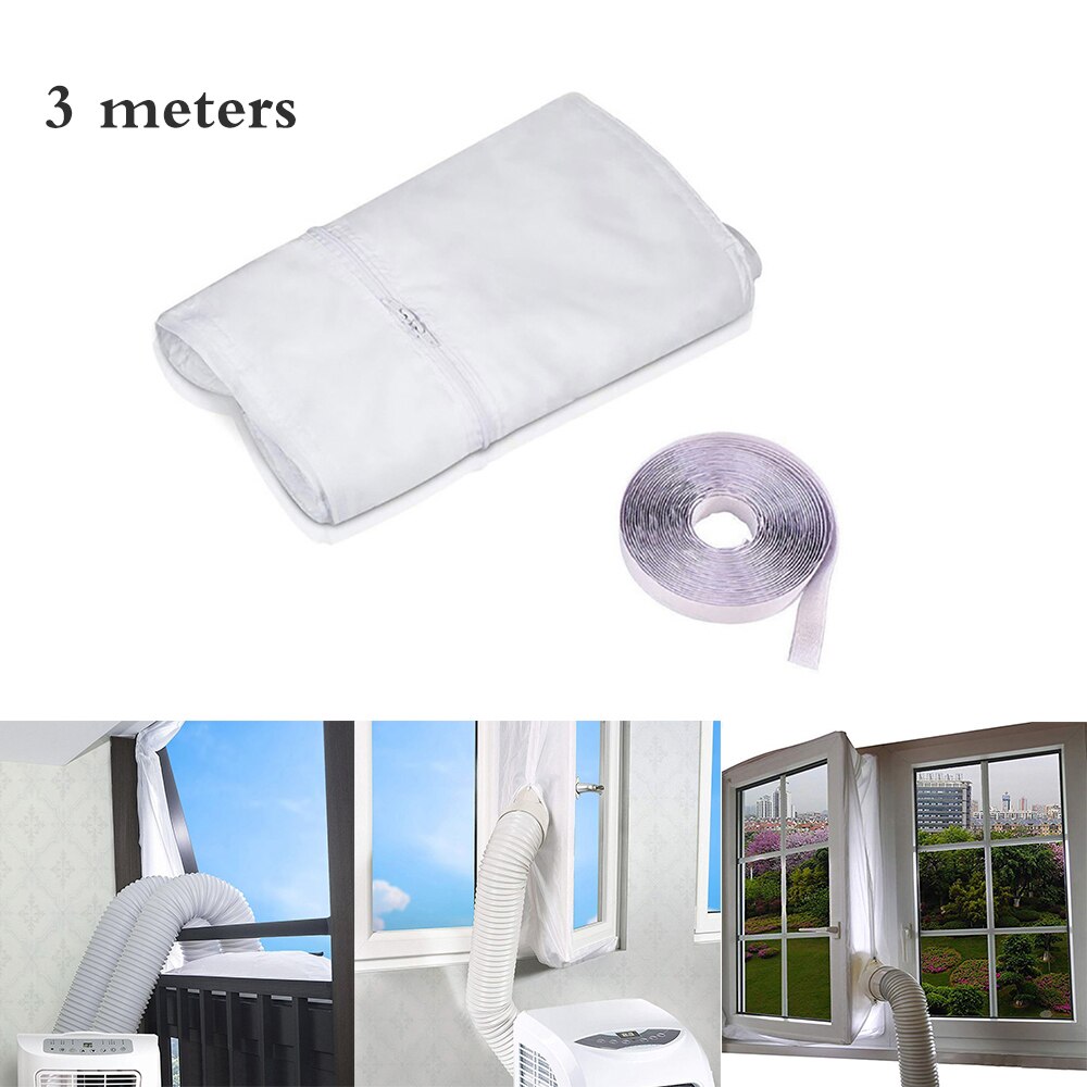 Joint de fenêtre Airlock plaque de tissu blanc 3m/4m universel maison Flexible étanche panneau souple pour climatiseur Mobile: 3M