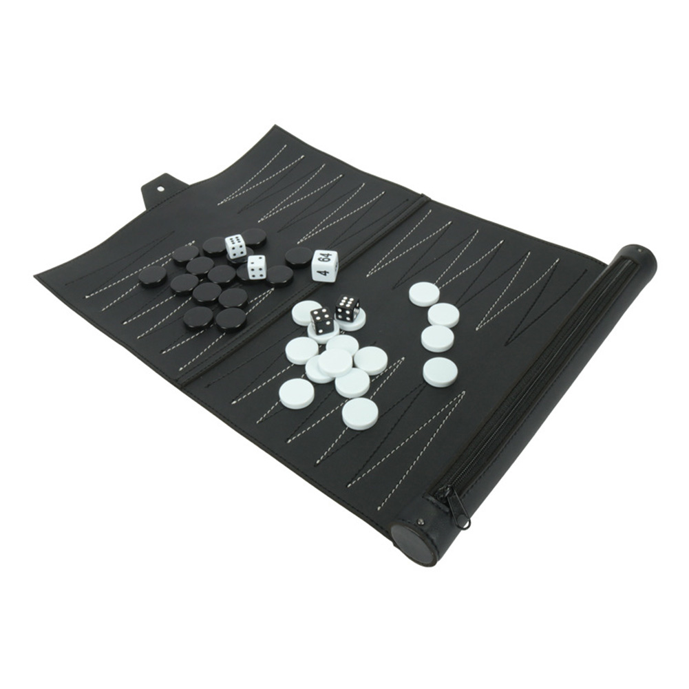 Praktiske backgammon spil bærbare pu læder underholdning holdbart foldbart storslået kompakt tilbehør skakbræt