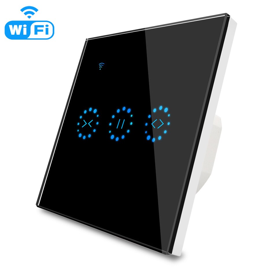 Interruptor inteligente WiFi para persianas motorizadas, enchufe de pared inteligente para persianas motorizadas, compatible con Smart Life, Tuya, Alexa y Google Home: Black EU Standard
