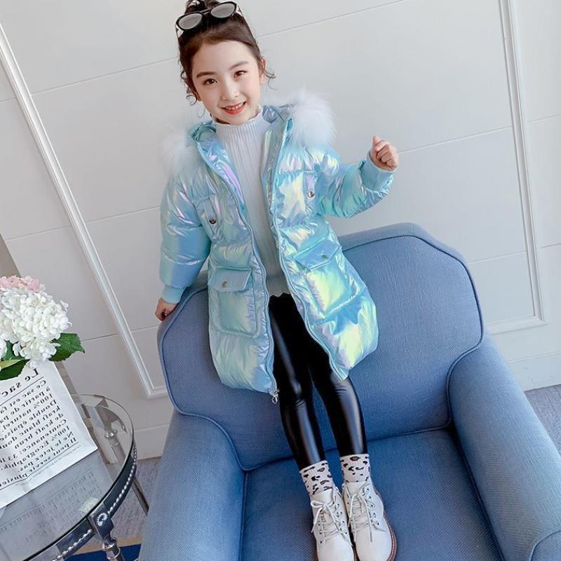 Winter Meisjes Gewatteerde Kleding Mode Meisje Down Gewatteerde Jas 6 Kinderen 7 Winter Jassen 8 Kleding Voor Meisjes 11 Jaar: Sky Blue / 10