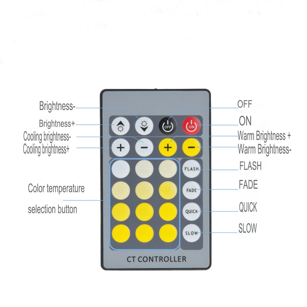Led Controller 24 Keys IR CT RGB Controler Lights Controller Double Color Temperature IR Remote Dimmer DC 24V 6A For LED Strip