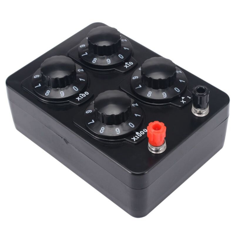 Caja de resistencia Simple de 0-9999 Ohm instrumento de enseñanza de resistencias de precisión Variable de década