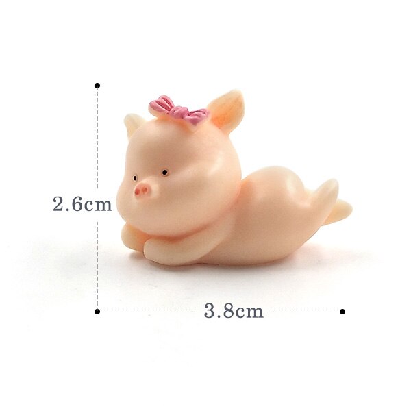 Hars Ambachtelijke mini Leuk Varken beeldje Dier Model Mos micro landschap home decor miniatuur fairy tuin decoratie accessoires: No.7
