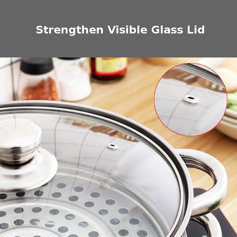 Stainless Steel 2 layer Thick Steamer pot Soup Steam Pot Universal Cooking Pots for Induction Cooker Gas Stove Hotpot Steam Pot
