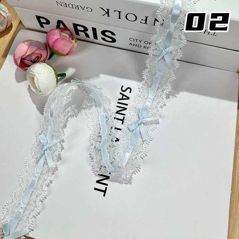 1m rosett plisserad spets handgjord gör-det-själv-dekoration babykläder kjol fåll kläder spets accessoarer gardiner heminredning accessoarer: Vit