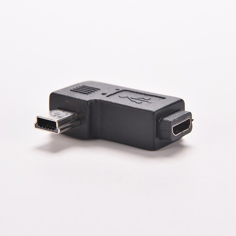 Mini USB Type A Male To Micro USB B Female 90 Degree Left Angle Adapter