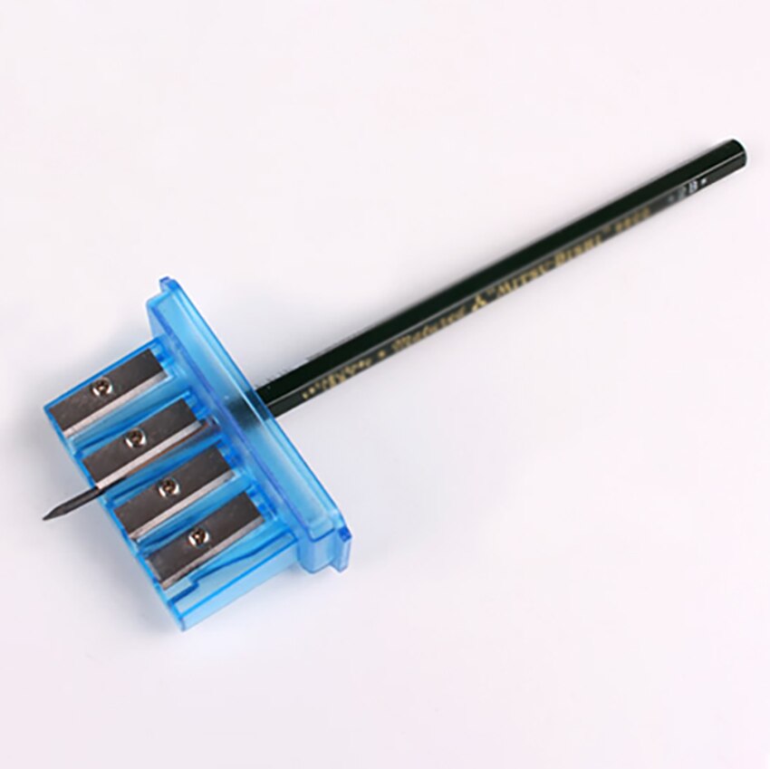 Sacapuntas multifuncional de 4 agujeros para dibujo artístico, sacapuntas Manual con núcleo de plomo largo para dibujo artístico, suministros de dibujo