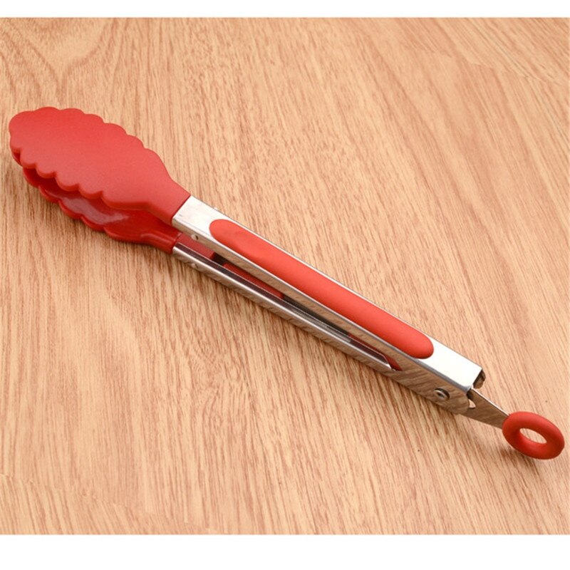 Stainless steel Silicone Kitchen Tongs BBQ Clip Salad Bread Cooking Food Serving Tongs Restaurant Kitchenware^1