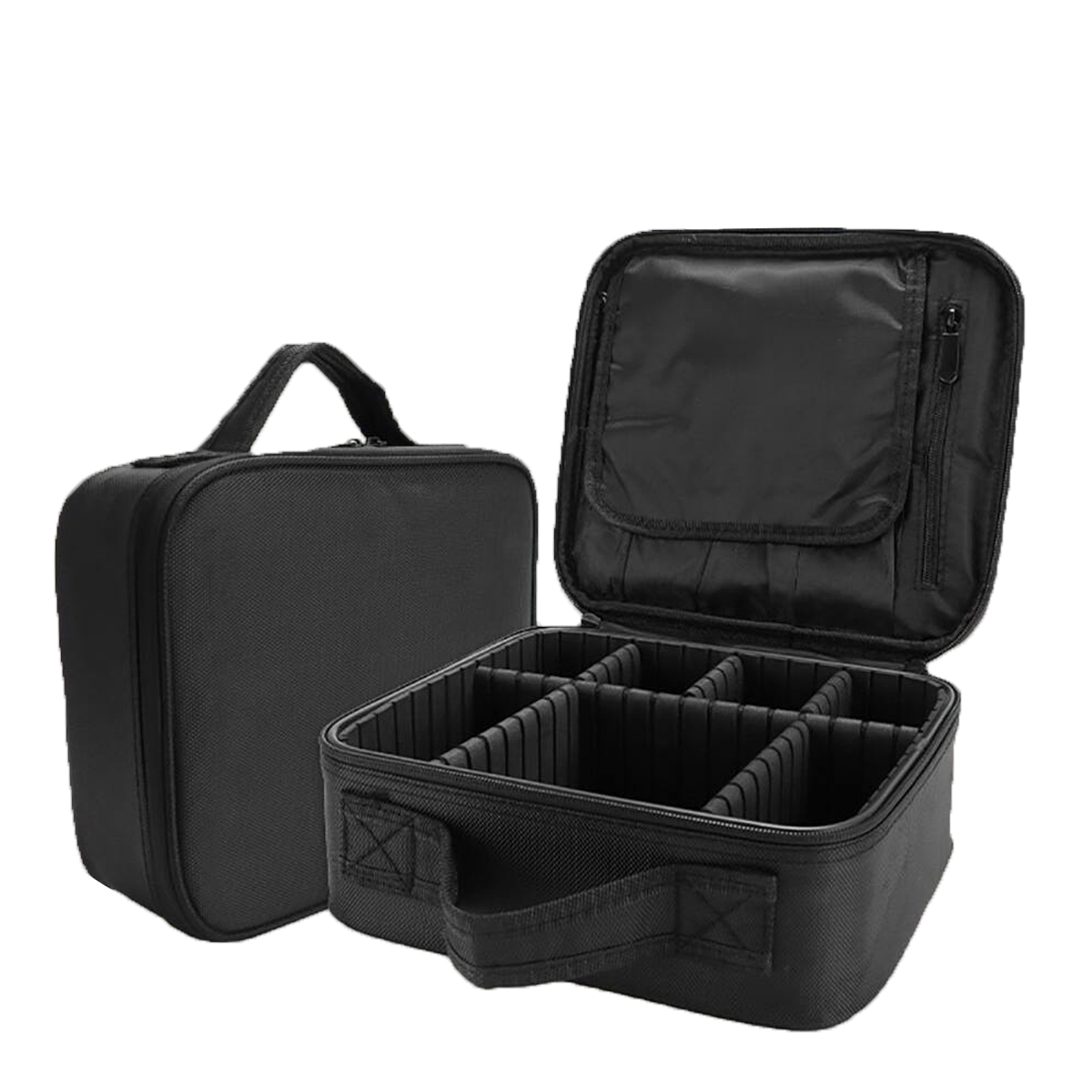 YANZA Makeup Case Beauty Brush Women Cosmetic Suitcase Make Up Organizer Travel Storage Box for Manicure: black