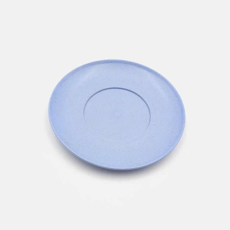 Ménage fruits fourchette vaisselle riz bol en plastique plaque paquet unique bol de céréales blé paille bol tasse: C blue