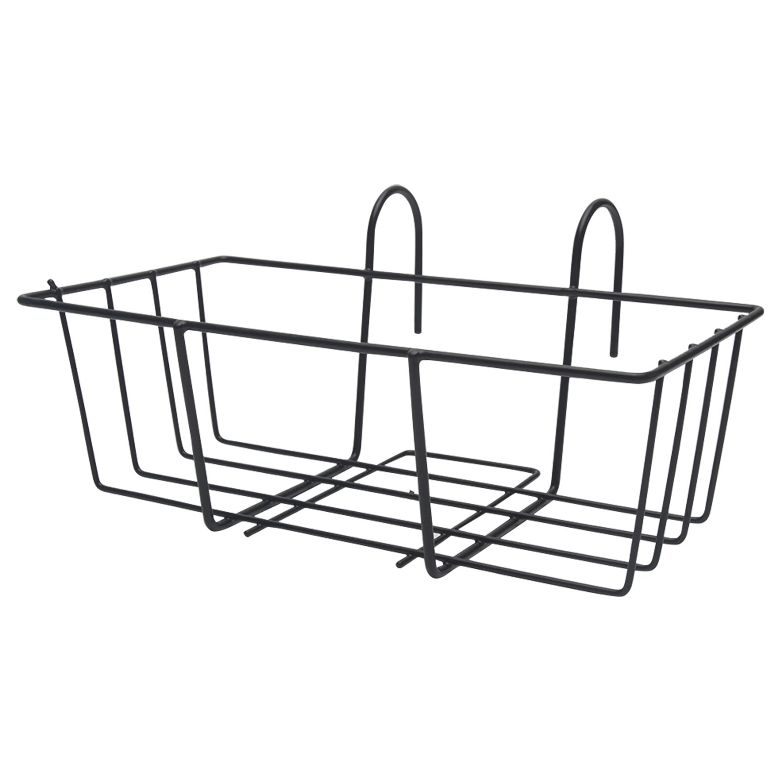 Iron Art Multifunction Display Stand Durable Home Porch Hanging Railing Fence Flower Pot Holder Storage Hanger Balcony Rack: Black 330
