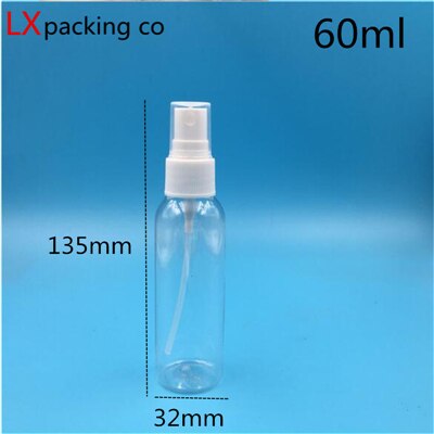 50 stuks 10 60 100 120 150 ml doorzichtige hervulbare plastic spray parfumflesjes lege cosmetische container: 60ml 2.1 oz 50 stuks