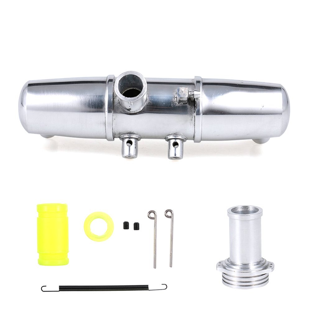 Double Exhaust Pipe 1/8 Methanol Car Metal Exhaust Pipe 18001P Durable Aluminum Vehicle Accessories Parts