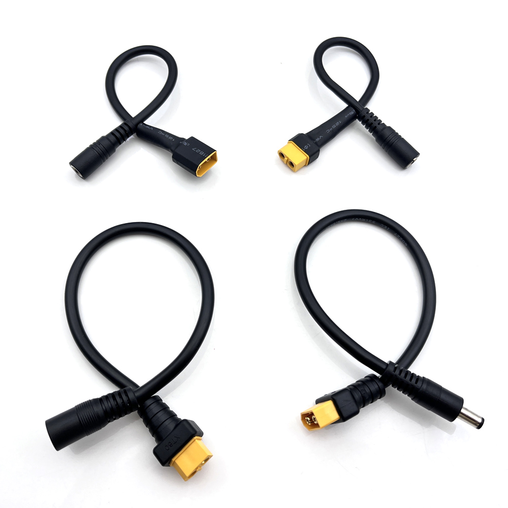 1 Uds 10A Ultra-suave XT60 conector macho hembra a DC 5525/DC5521 Cable de alimentación para reparación de campo multirotor Fly FPV aplicar