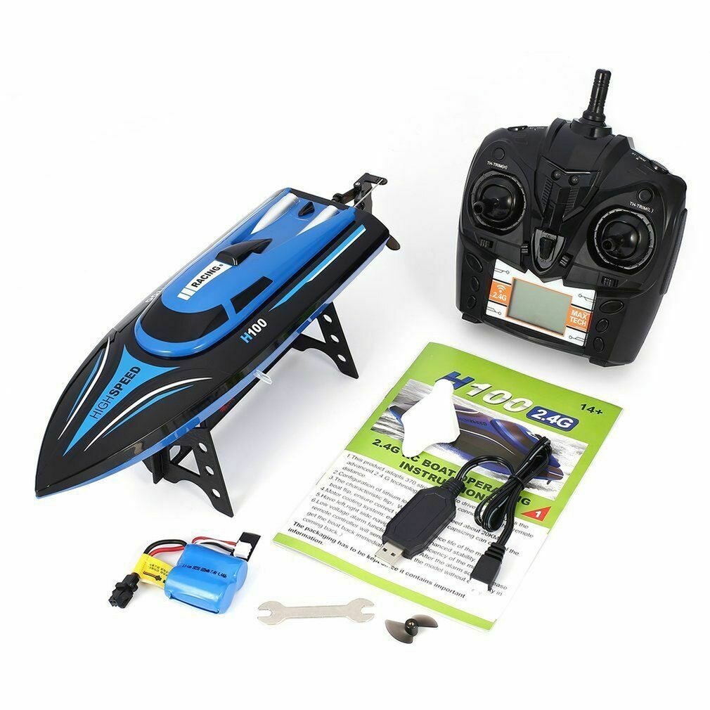 Lancha motora con Control remoto para niños, barco de carreras de alta velocidad, juguete de lancha motora refrigerada por agua, modelo educativo