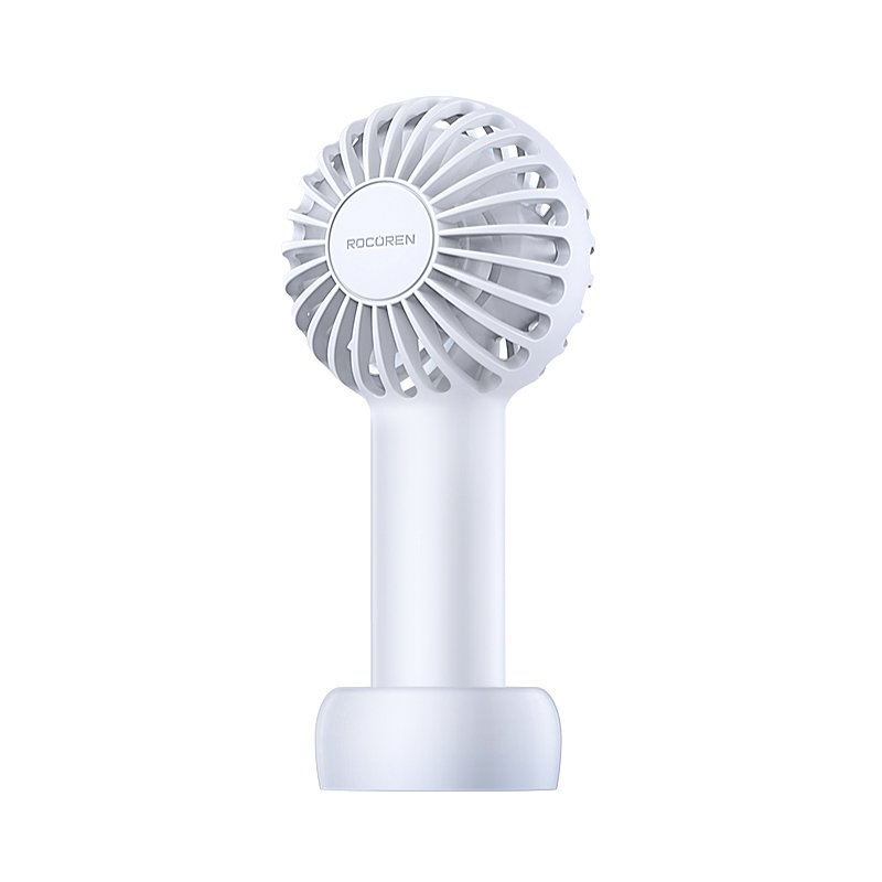 Rocoren Mini Portable Handheld Fan USB Charging 3-speed-Rechargeable Fan with Base Wrist Strap Suitable for Office and Travel: Default Title