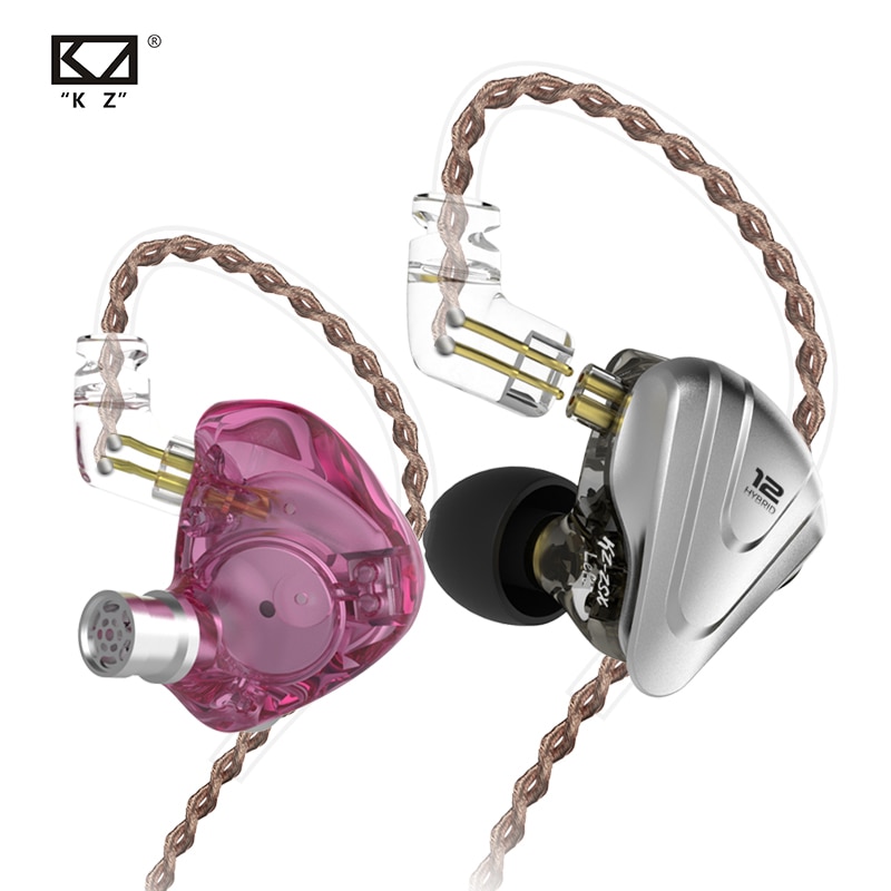 Kz zsx metal-ohrhörer 5ba+1dd hybrid-technologie, 12 treibern, hifi-bass, in-ear-monitor-kopfhörer mit geräuschunterdrückung