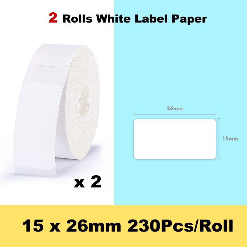 Niimbot D11 / D110 Etikett Drucker Selbstklebende Drucker Papier Preis Supermarkt Etikett Thermische Schalter Schlüssel Etikett Aufkleber Schreibwaren: Weiß 15x26mm x 2