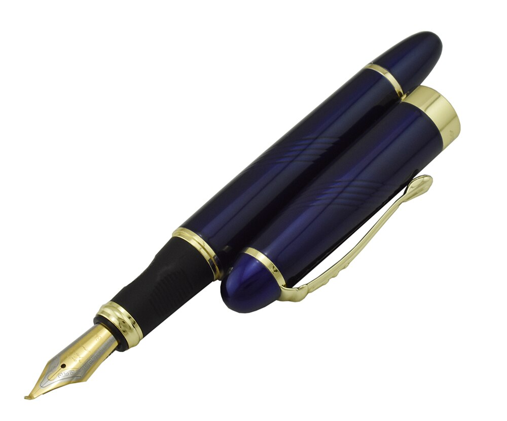 Jinhao X450 Metalen Kalligrafie Gebogen Nib Vulpen 450 Geavanceerde Klassieke Inkt Pen met Gouden Clip voor Kantoor School Thuis praktijken: Stripes Blue