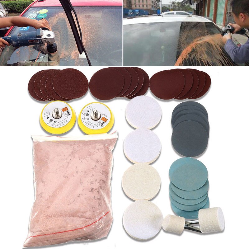 Scratch Set Car Glass Polishing Cerium Oxide 34Pcs For windscreen Window