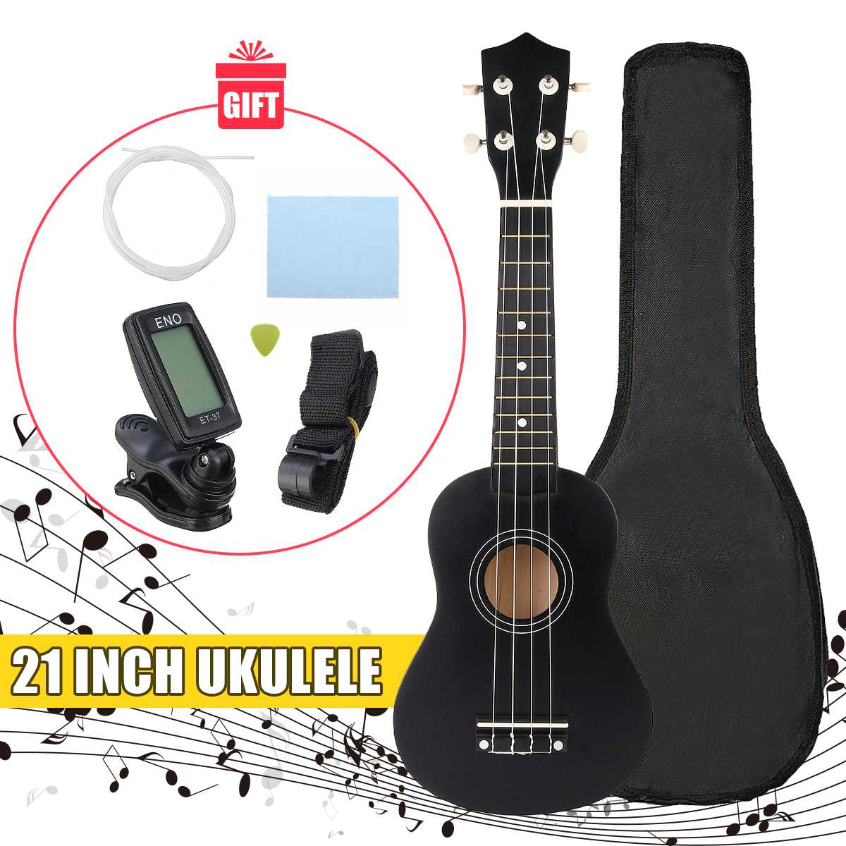 Ukulele 21 inch Ukulele Soprano 4 Strings Hawaiian Guitar Basswood Guitar Uke Kids Musical Instruments for Music Beginner