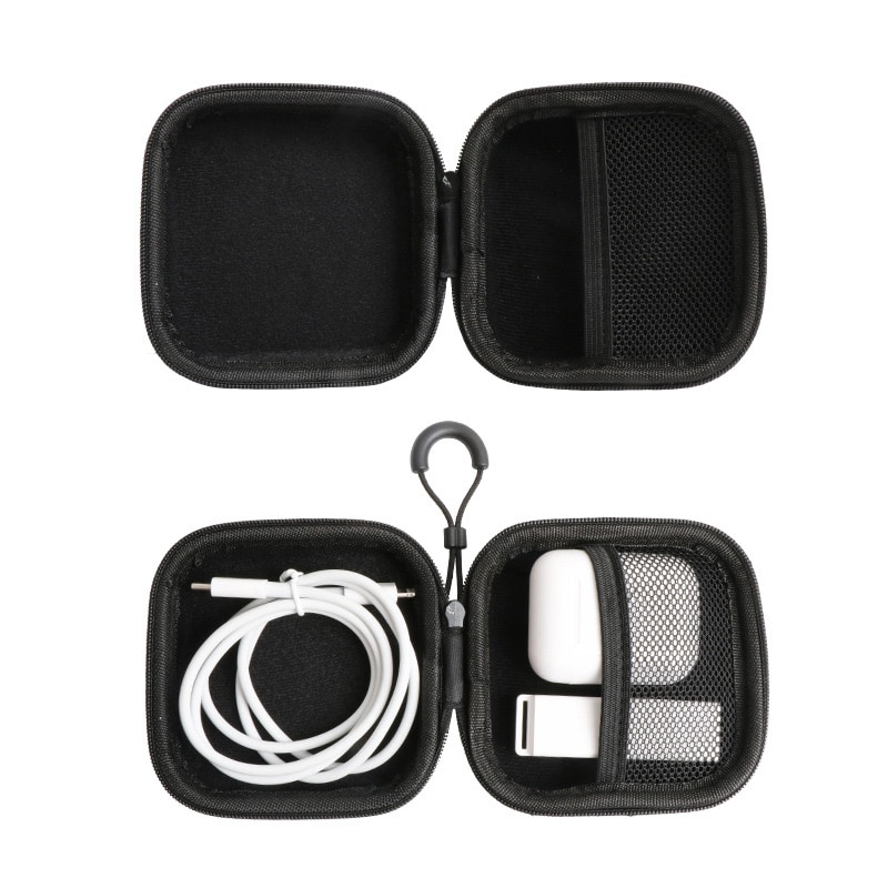 Portable Earphone Box With Zipper Storage Mini Bag Round Square Hard Bag Earphone For Earphone SD Bag TF Card Closet Organizer