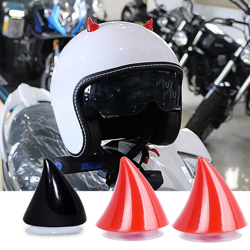2 Pcs Motorhelm Hoorn Soft Plastic Motorhelm Hoorns Sucker Helm Decoratie Accessoires Voor Motorfiets Diy
