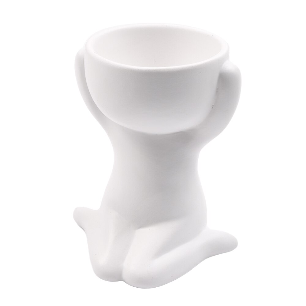 Little People Body Art Flower Pot Nordic Ceramics Desktop Window Crafts Home Decorat Ornaments Plant Pot Vase: TYPE 3 COLOR 2