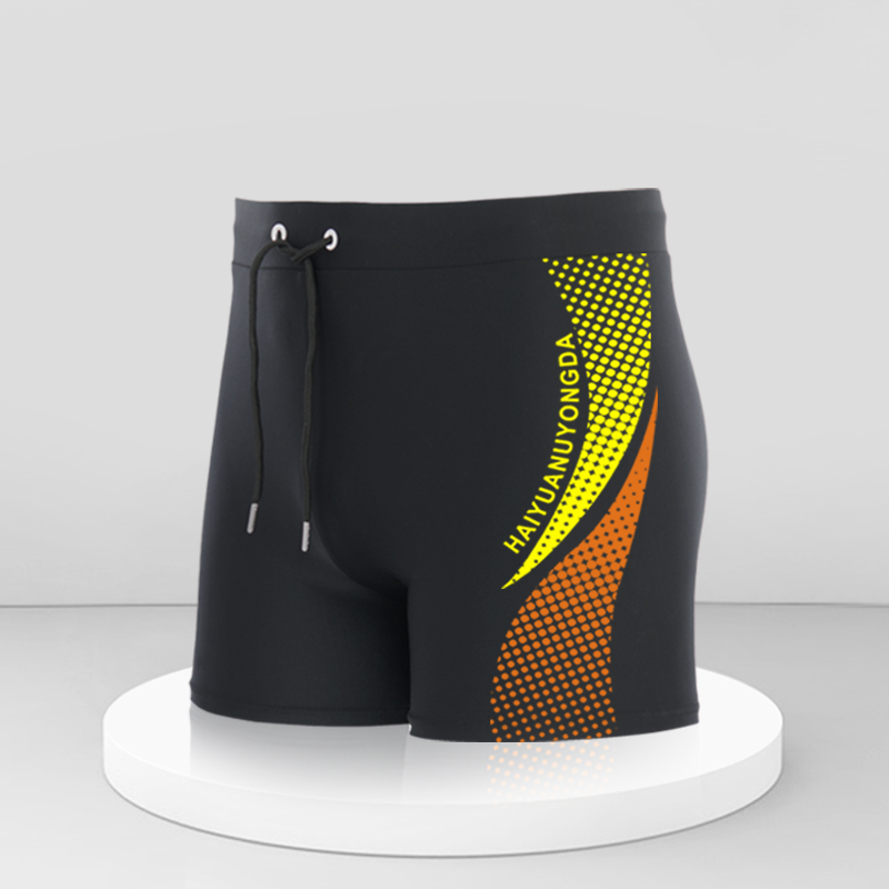 Geometrische Grafik und Badehose für Männer in europäischer Größe mit Kordel zug, schnell trocknenden und dehnbaren Shorts für den Sommer: XL / Orange