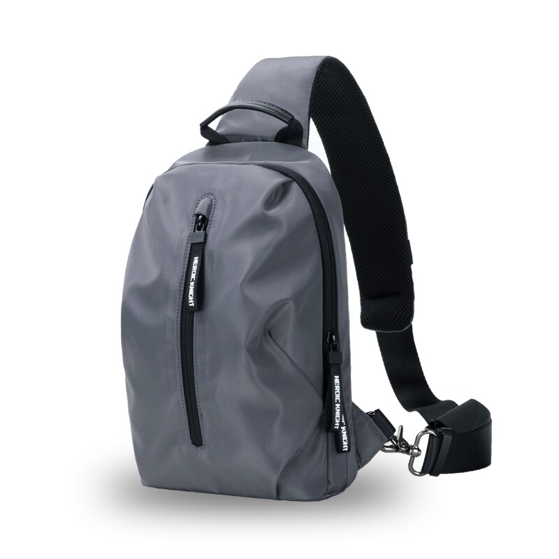 Heroischen Ritter Multifunktions Umhängetaschen Männer USB Lade 9,7 inchs Pad Brust Pack Kurze Reise Boten Brust Tasche Schulter Tasche: Gray