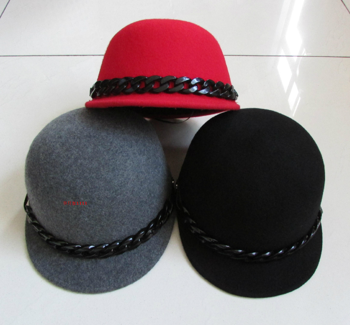 Sombrero ecuestre de lana para otoño, Gorra de fieltro, fieltro, Panamá, Jazz, B-8140, 100%