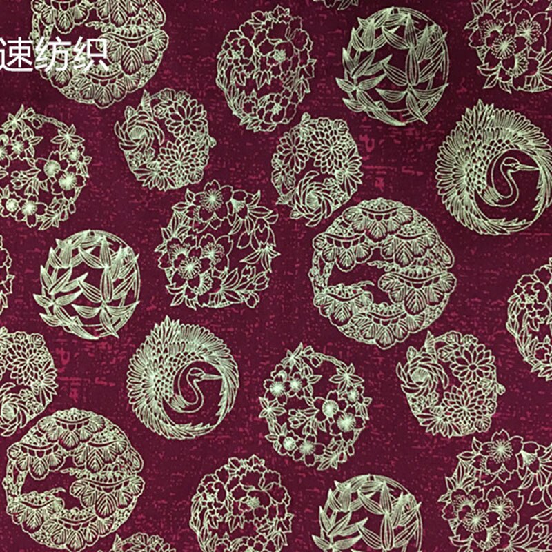 Japanilaiset nosturit kukkapuuvillakangas kimonoihin pöytäliina askartelu ompelu kodin sisustus xrq 88: Viininpunainen