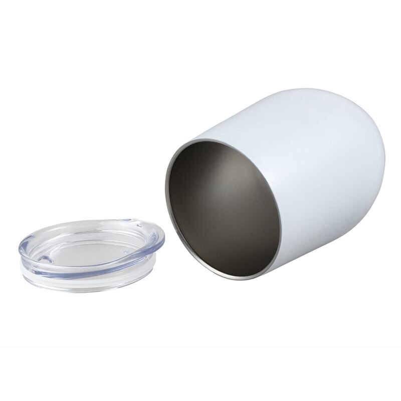 12 OZ Stainless Steel Wine Glasses, Vacuum Insulated with Lids Double Wall Stemless Metal Wine Glass for Outdoor Travel, Red Whi